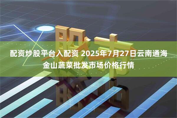 配资炒股平台入配资 2025年7月27日云南通海金山蔬菜批发市场价格行情